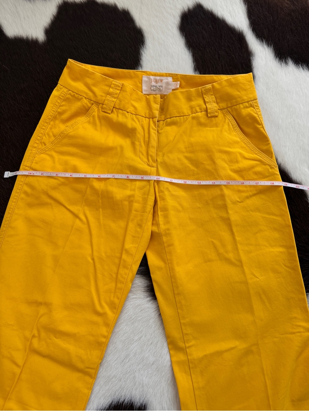J.Crew Classic Twill Chino Pants Size 0 Mustard Yellow Cuffed Hem - Picture 6 of 10